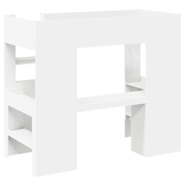 vidaXL Rám poschodovej postele so stolom Biela 100 x 200 cm – Obrázok 7