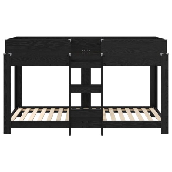 vidaXL Poschodová posteľ pre deti Čierny dub 90 x 200 cm – Obrázok 5