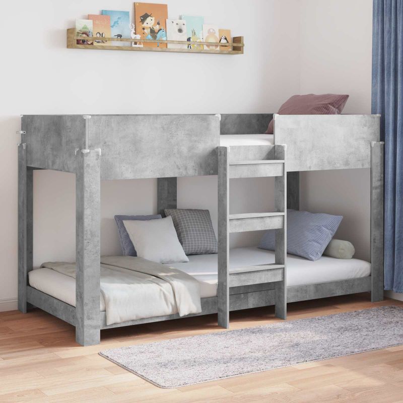 3410518_1.jpg vidaXL Poschodová posteľ pre deti Betónová šedá 90 x 200 cm – Obrázok 1