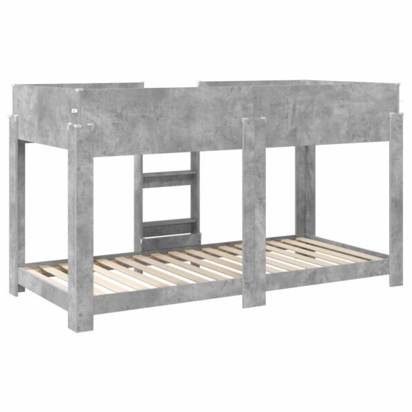 vidaXL Poschodová posteľ pre deti Betónová šedá 90 x 200 cm – Obrázok 7