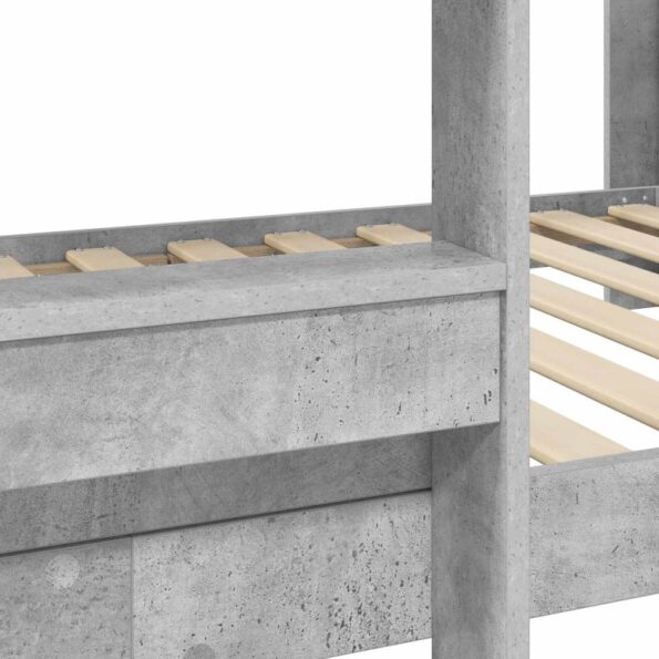 vidaXL Poschodová posteľ pre deti Betónová šedá 90 x 200 cm – Obrázok 9