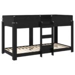 vidaXL Poschodová posteľ pre deti Čierny dub 80 x 200 cm – Obrázok 4