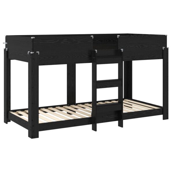 vidaXL Poschodová posteľ pre deti Čierny dub 80 x 200 cm – Obrázok 4
