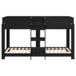 vidaXL Poschodová posteľ pre deti Čierny dub 80 x 200 cm – Obrázok 5