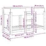 vidaXL Poschodová posteľ pre deti Čierny dub 90 x 190 cm – Obrázok 10