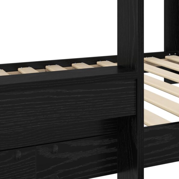 vidaXL Poschodová posteľ pre deti Čierny dub 90 x 190 cm – Obrázok 9