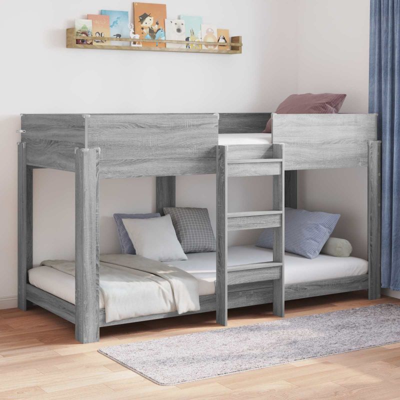 3410536_1.jpg vidaXL Poschodová posteľ pre deti Sivý Sonoma 90 x 190 cm – Obrázok 1