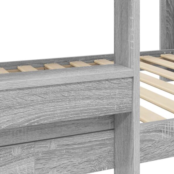 vidaXL Poschodová posteľ pre deti Sivý Sonoma 90 x 190 cm – Obrázok 9