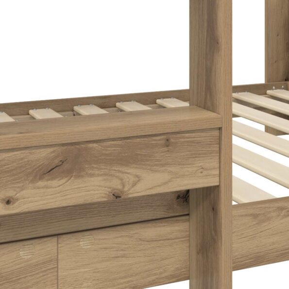 vidaXL Poschodová posteľ pre deti Remeselný dub 90 x 190 cm – Obrázok 9