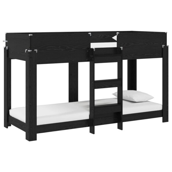 vidaXL Poschodová posteľ pre deti Čierny dub 75 x 190 cm – Obrázok 2