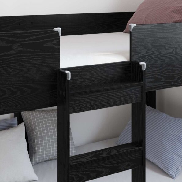 vidaXL Poschodová posteľ pre deti Čierny dub 75 x 190 cm – Obrázok 3