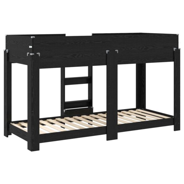 vidaXL Poschodová posteľ pre deti Čierny dub 75 x 190 cm – Obrázok 7