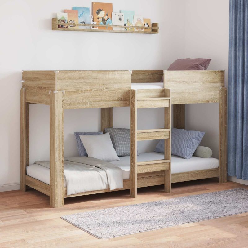 3410541_1.jpg vidaXL Poschodová posteľ pre deti Sonoma dub 75 x 190 cm – Obrázok 1