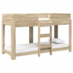 vidaXL Poschodová posteľ pre deti Sonoma dub 75 x 190 cm – Obrázok 2