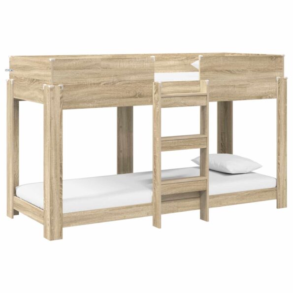 vidaXL Poschodová posteľ pre deti Sonoma dub 75 x 190 cm – Obrázok 2