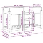 vidaXL Poschodová posteľ pre deti Betónová šedá 75 x 190 cm – Obrázok 10