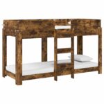 vidaXL Poschodová posteľ pre deti Dymová dub 75 x 190 cm – Obrázok 2