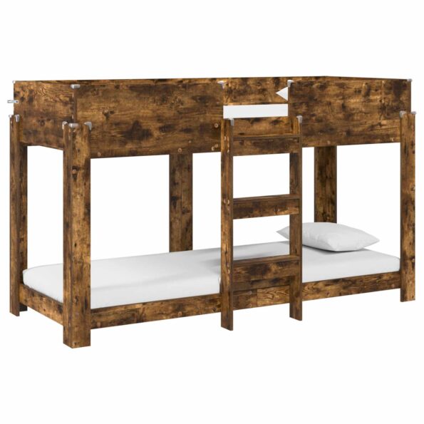 vidaXL Poschodová posteľ pre deti Dymová dub 75 x 190 cm – Obrázok 2