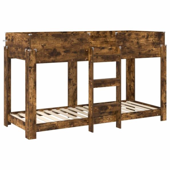 vidaXL Poschodová posteľ pre deti Dymová dub 75 x 190 cm – Obrázok 4