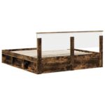 vidaXL Rám postele Dymová dub 180 x 200 cm Masívne borovicové drevo – Obrázok 9