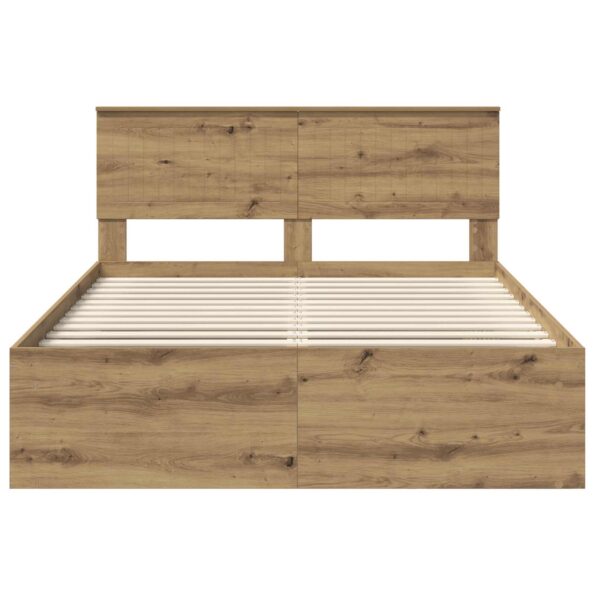 vidaXL Rám postele s čelnou doskou Remeselnícky dub 140 x 190 cm – Obrázok 7