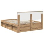 vidaXL Rám postele s čelnou doskou Remeselnícky dub 140 x 190 cm – Obrázok 9