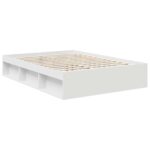 vidaXL Rám postele Biela 135 x 190 cm Masívne borovicové drevo – Obrázok 5