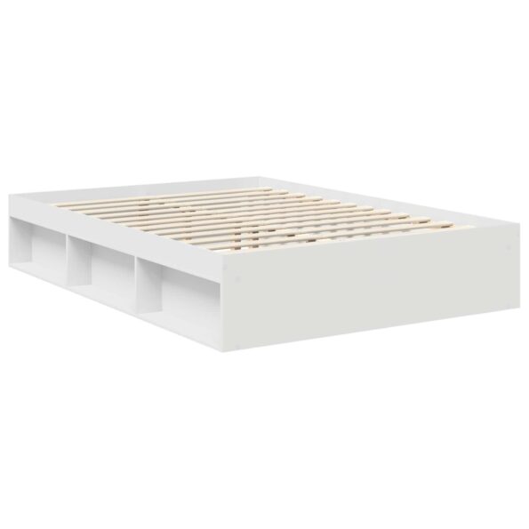 vidaXL Rám postele Biela 135 x 190 cm Masívne borovicové drevo – Obrázok 5