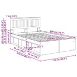 vidaXL Rám postele s čelnou doskou Remeselnícky dub 120 x 200 cm – Obrázok 13
