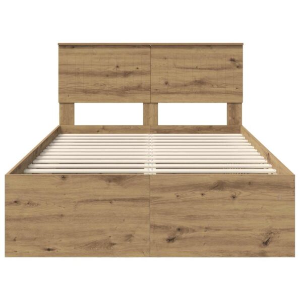 vidaXL Rám postele s čelnou doskou Remeselnícky dub 120 x 200 cm – Obrázok 7