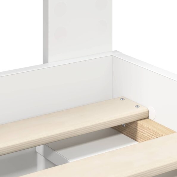 vidaXL Rám postele Biela 100 x 200 cm Masívne borovicové drevo – Obrázok 10