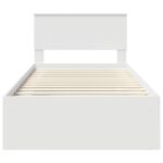 vidaXL Rám postele Biela 100 x 200 cm Masívne borovicové drevo – Obrázok 7