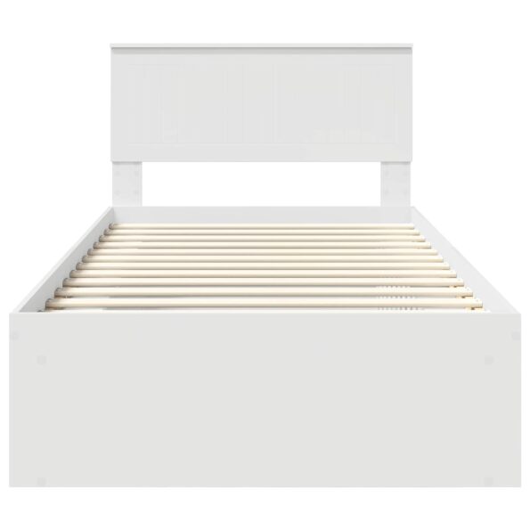 vidaXL Rám postele Biela 100 x 200 cm Masívne borovicové drevo – Obrázok 7