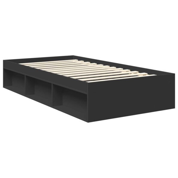vidaXL Rám postele Čierna 100 x 200 cm Masívne borovicové drevo – Obrázok 5