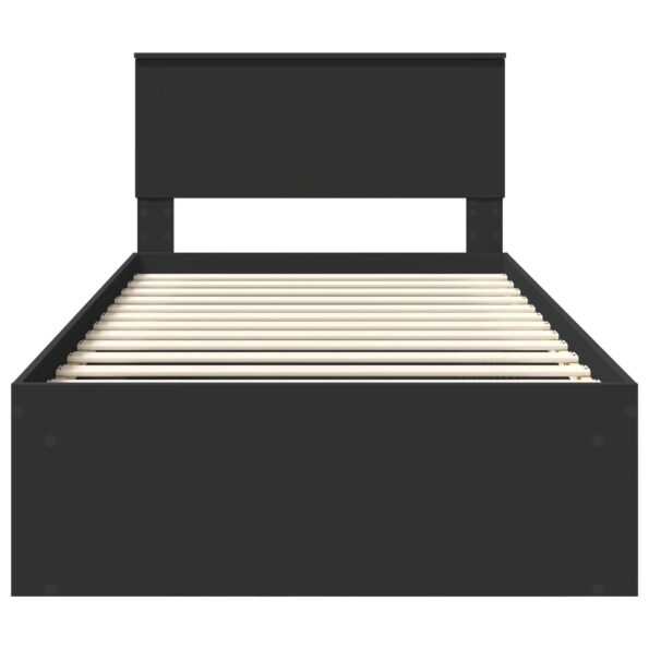 vidaXL Rám postele Čierna 100 x 200 cm Masívne borovicové drevo – Obrázok 7