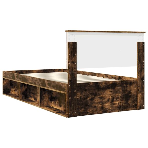 vidaXL Rám postele Dymová dub 100 x 200 cm Masívne borovicové drevo – Obrázok 9