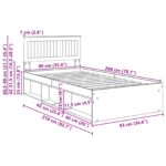 vidaXL Rám postele s čelnou doskou Remeselnícky dub 90 x 200 cm – Obrázok 13