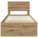 vidaXL Rám postele s čelnou doskou Remeselnícky dub 90 x 200 cm – Obrázok 7