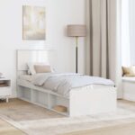 vidaXL Rám postele Biela 75 x 190 cm Masívne borovicové drevo – Obrázok 3