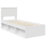 vidaXL Rám postele Biela 75 x 190 cm Masívne borovicové drevo – Obrázok 4