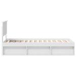 vidaXL Rám postele Biela 75 x 190 cm Masívne borovicové drevo – Obrázok 8