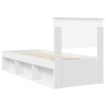 vidaXL Rám postele Biela 75 x 190 cm Masívne borovicové drevo – Obrázok 9