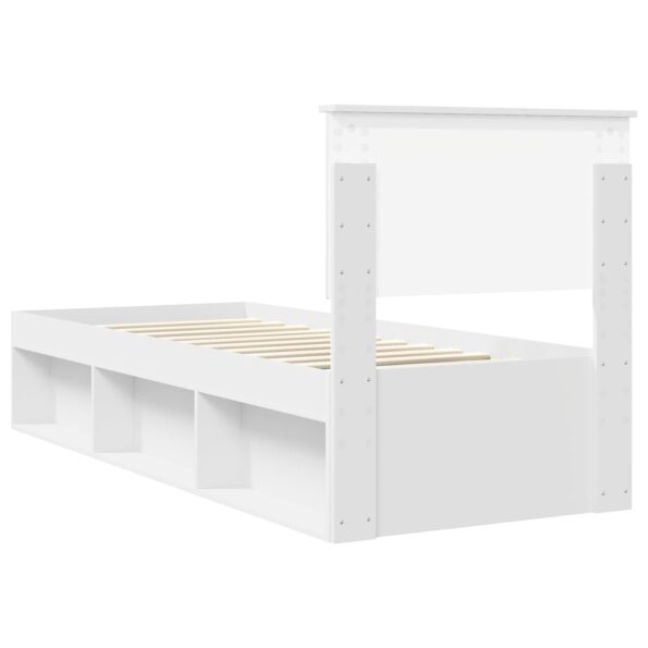 vidaXL Rám postele Biela 75 x 190 cm Masívne borovicové drevo – Obrázok 9