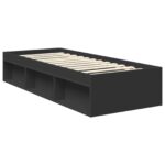 vidaXL Rám postele Čierna 75 x 190 cm Masívne borovicové drevo – Obrázok 5