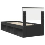 vidaXL Rám postele Čierna 75 x 190 cm Masívne borovicové drevo – Obrázok 9