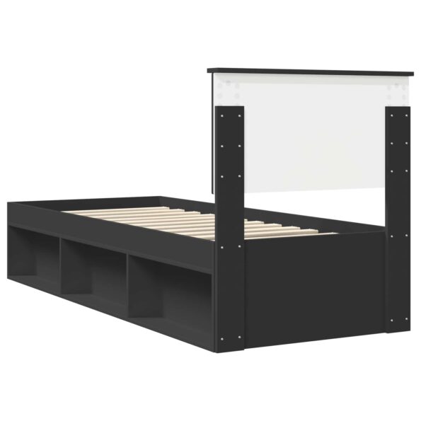 vidaXL Rám postele Čierna 75 x 190 cm Masívne borovicové drevo – Obrázok 9