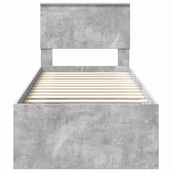 vidaXL Rám postele Betónová šedá 75 x 190 cm Masívne borovicové drevo – Obrázok 7