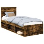 vidaXL Rám postele Dymová dub 75 x 190 cm Masívne borovicové drevo – Obrázok 2