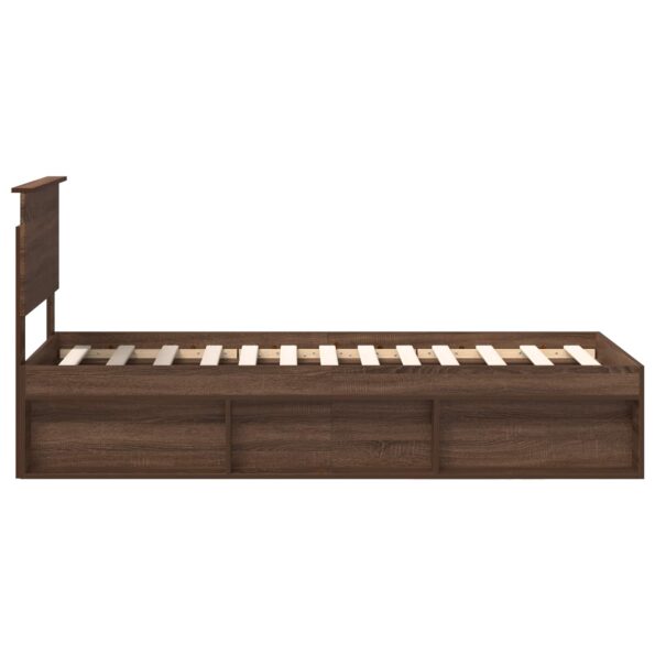 vidaXL Rám postele Hnedý dub 75 x 190 cm Masívne borovicové drevo – Obrázok 8