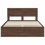 vidaXL Rám postele Hnedý dub 140 x 200 cm Inžinierske drevo – Obrázok 8